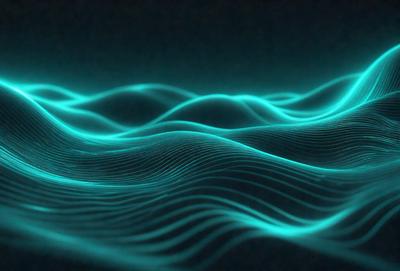 The primary subject of the image is a blue wave pattern, which is the main object, scene, or focus of the image. The setting or background is a dark blue surface, which adds to the overall atmosphere. The visual style of the image is digital art, as it is a digital representation of a wave pattern. The dominant colors in the image are blue and black, creating a calm and serene mood.