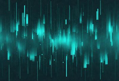 The primary subject of the image is a blue and green pattern, which appears to be a digital art or illustration. The setting is a dark background, and the visual style is a combination of digital art and illustration. The dominant colors in the image are blue and green, creating a calm and soothing atmosphere.