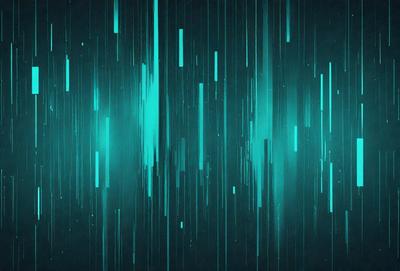 The primary subject of the image is a blue and green patterned background. The setting is a dark, moody environment, possibly a night sky. The visual style is a combination of digital art and illustration, creating a unique and intriguing atmosphere. The dominant colors are blue and green, with the blue hues creating a sense of depth and the green hues adding a touch of freshness to the scene.