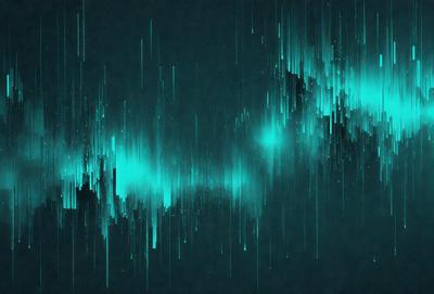 The primary subject of the image is a blue and green wave pattern. The setting is a dark blue background, which creates a contrasting effect with the wave pattern. The visual style is a digital art or illustration, as the wave pattern appears to be a digital creation. The colors and mood of the image are predominantly blue and green, giving it a calm and soothing atmosphere.