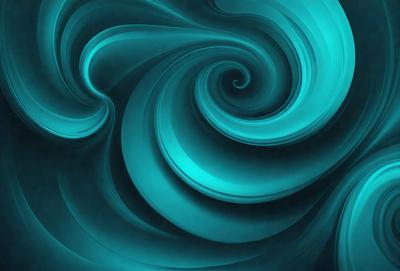 The primary subject of the image is a swirling, blue, and white pattern. The setting is a blue background, and the visual style appears to be a digital art or illustration. The dominant colors are blue and white, creating a calm and soothing atmosphere.