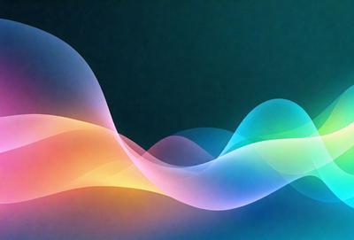 The primary subject of the image is a colorful wave pattern, which is displayed on a blue background. The visual style of the image is digital art, as it appears to be a computer-generated or digitally edited design. The dominant colors in the image are blue and orange, creating a vibrant and lively atmosphere.