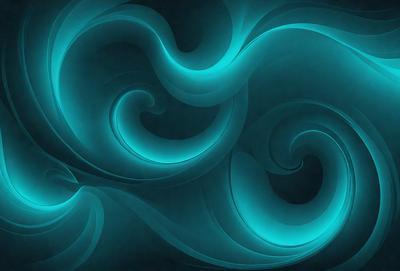 The primary subject of the image is a blue and white swirl pattern. The setting is a dark background, which contrasts with the swirl pattern. The visual style is digital art, as the swirl pattern appears to be a digital illustration. The dominant colors are blue and white, creating a calm and soothing atmosphere.