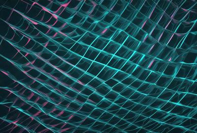 The primary subject of the image is a blue and pink patterned background. The setting is a dark background, which contrasts with the vibrant colors of the pattern. The visual style appears to be a digital art or illustration, as the colors and patterns are intricately designed. The overall atmosphere of the image is lively and energetic, with the blue and pink colors creating a sense of movement and dynamism.