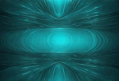 The primary subject of the image is a blue, swirling, and curved surface, which appears to be a part of a larger, abstract design. The setting is a blue background, and the visual style is a combination of digital art and illustration. The dominant colors are blue and green, creating a calming and serene atmosphere.