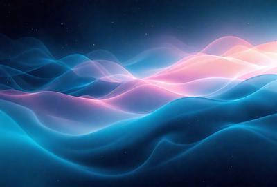 The primary subject of the image is a blue and pink wave pattern. The setting is a dark blue background, which creates a contrasting effect with the vibrant colors of the wave pattern. The visual style is a digital art or illustration, as the wave pattern appears to be a digital creation. The dominant colors are blue and pink, giving the image a calming and soothing atmosphere.