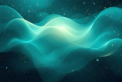 The primary subject of the image is a blue and green swirling pattern, which appears to be a digital art or illustration. The setting is a dark, star-filled sky, creating a sense of depth and contrast. The visual style is a combination of digital art and illustration, with the swirling pattern being the main focus. The colors and mood of the image are predominantly blue and green, giving it a calming and serene atmosphere.