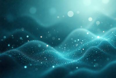 The primary subject of the image is a blue ocean with a wave pattern. The setting is a dark blue background, which creates a contrast with the wave pattern. The visual style is a digital art or illustration, as the wave pattern is created with a computer-generated design. The colors and mood of the image are predominantly dark blue, creating a calm and serene atmosphere.