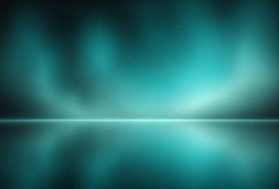 The primary subject of the image is a blue background with a reflection of a green sky. The setting is a dark room with a blue surface, creating a contrasting effect. The visual style is a combination of a photo and digital art, as the background appears to be a reflection of the sky. The colors and mood of the image are predominantly blue and green, giving it a calm and serene atmosphere.