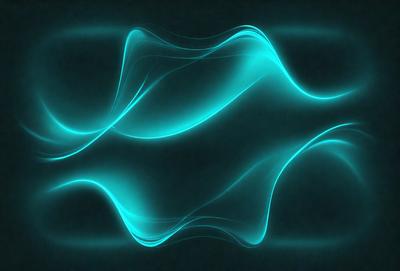 The primary subject of the image is a blue wave or ripple pattern. The setting is a dark background, which contrasts with the blue wave. The visual style is digital art, as the wave appears to be a digital representation of a wave. The dominant colors are blue and black, creating a calm and serene atmosphere.