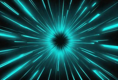 The primary subject of the image is a blue light, which appears to be a bright, swirling, and colorful light source. The setting is a dark background, which contrasts with the bright blue light. The visual style of the image is a combination of a photo and digital art, creating a unique and captivating visual effect. The colors and mood of the image are predominantly blue, with a sense of energy and movement.