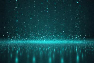 The primary subject of the image is a blue background with a pattern of white dots. The setting appears to be a dark room, and the visual style is a digital art or illustration. The dominant colors are blue and white, creating a calm and serene atmosphere.
