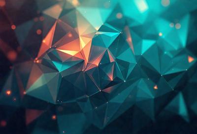 The primary subject of the image is a close-up of a geometric pattern, which appears to be a digital art or illustration. The setting is a dark blue background, which contrasts with the bright colors of the geometric pattern. The visual style is a mix of digital art and illustration, creating a unique and intriguing design. The dominant colors are blue and orange, with the blue background and the orange geometric pattern creating a striking contrast. The overall atmosphere of the image is one of creativity and artistic expression.