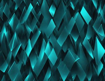 The primary subject of the image is a blue and green patterned wallpaper. The setting is a wall, and the visual style is a digital art or illustration. The dominant colors are blue and green, creating a calm and soothing atmosphere.