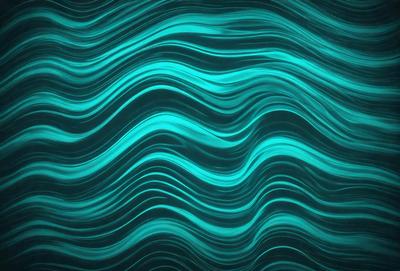 The primary subject of the image is a blue and green wave pattern. The setting is a dark blue background, which creates a contrast with the vibrant colors of the wave pattern. The visual style is a digital art or illustration, as the wave pattern appears to be a digital creation. The dominant colors are blue and green, giving the image a calming and serene atmosphere.