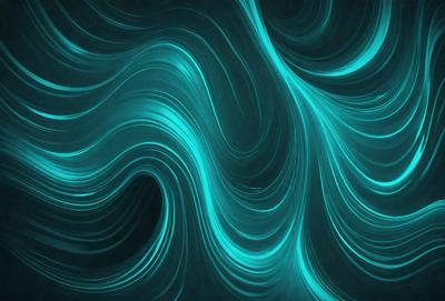 The primary subject of the image is a blue and green swirling pattern, which appears to be a digital art or illustration. The setting is a dark blue background, and the visual style is a combination of digital art and illustration. The dominant colors in the image are blue and green, creating a calming and soothing atmosphere.