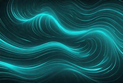 The primary subject of the image is a blue and white ocean wave. The setting is the ocean, with the wave being the main focus of the image. The visual style is a digital art or illustration, as the wave is depicted in a detailed and artistic manner. The dominant colors are blue and white, creating a serene and calming atmosphere.
