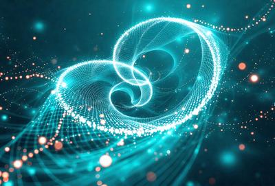 The primary subject of the image is a blue spiral pattern, which is the main object, scene, or focus of the image. The setting or background is a dark blue space, which adds to the overall atmosphere. The visual style of the image is digital art, as it appears to be a computer-generated or digitally created pattern. The colors and mood of the image are predominantly blue, creating a calm and serene atmosphere.