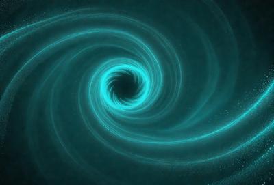The primary subject of the image is a blue spiral, which appears to be a swirling vortex or a whirlpool. The setting is a dark, blue background, which contrasts with the bright blue spiral. The visual style of the image is digital art, as it is a computer-generated representation of the spiral. The dominant colors in the image are blue, creating a sense of depth and motion.
