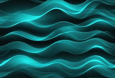 The primary subject of the image is a blue and green wave pattern, which is the main object, scene, or focus of the image. The setting or background is a dark blue and green surface, which adds to the overall atmosphere of the image. The visual style of the image is a digital art or illustration, as it is a well-crafted and detailed representation of the wave pattern. The colors and mood of the image are predominantly blue and green, creating a sense of calmness and tranquility.