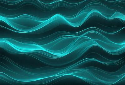 The primary subject of the image is a blue wave pattern, which is the main object, scene, or focus of the image. The setting or background is a blue and green ocean, creating a serene and calming atmosphere. The visual style of the image is a digital art or illustration, as it is a well-crafted and detailed representation of the wave pattern. The dominant colors in the image are blue and green, which contribute to the overall mood of the scene.
