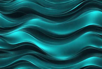 The primary subject of the image is a blue and green wave pattern, which appears to be a digital art or illustration. The setting is a blue and green ocean, creating a serene and calming atmosphere. The visual style is modern and captivating, with the wave pattern being the main focus of the image.