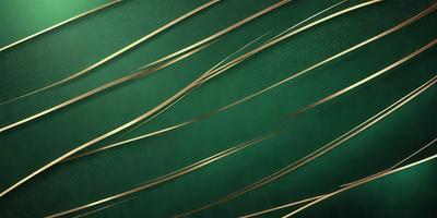 The primary subject of the image is a close-up of a green background with a pattern of long, thin, golden strands. The setting appears to be a dark room, and the visual style is a combination of a photo and a digital artwork. The colors and mood of the image are predominantly green, with a touch of gold, creating a serene and calming atmosphere.