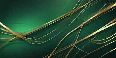 The primary subject of the image is a close-up of a gold and green pattern. The setting is a dark green background, which contrasts with the gold and green pattern. The visual style appears to be a digital art or illustration, as the colors and patterns are intricate and detailed. The overall atmosphere of the image is vibrant and eye-catching, with the gold and green pattern standing out against the dark green background.