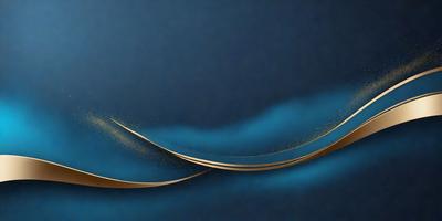 The primary subject of the image is a gold wave pattern, which is the main object, scene, or focus of the image. The setting or background is a blue surface, which adds a contrasting color to the scene. The visual style of the image is a combination of photo and digital art, creating a unique and eye-catching design. The dominant colors in the image are gold and blue, giving the overall atmosphere a sense of elegance and sophistication.