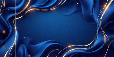 The primary subject of the image is a blue background with a pattern of gold stars. The setting is a blue sky, and the visual style is digital art. The dominant colors are blue and gold, creating a calm and serene atmosphere.