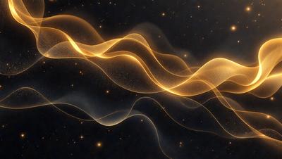 The primary subject of the image is a pattern of yellow and gold waves, which are the main objects in the scene. The setting is a dark background, which contrasts with the bright colors of the waves. The visual style of the image is a digital art or illustration, as it appears to be a computer-generated or hand-drawn pattern. The dominant colors of the image are yellow and gold, creating a warm and vibrant atmosphere.