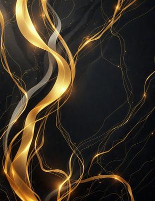 The primary subject of the image is a swirling, golden light that appears to be a pattern or a design. The setting is a dark background, which contrasts with the bright, shining light. The visual style of the image is digital art, as it is a computer-generated pattern. The colors and mood of the image are predominantly golden and vibrant, creating a sense of energy and movement.