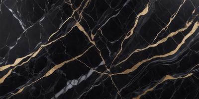 The primary subject of the image is a marble countertop with a gold-colored design. The setting is a kitchen, and the visual style is a close-up of the marble countertop. The colors and mood of the image are predominantly black and gold, giving it a luxurious and elegant appearance.