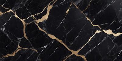 The primary subject of the image is a marble countertop with a gold pattern. The setting is a black background, which contrasts with the gold pattern. The visual style is a close-up of the marble countertop, showcasing the intricate gold design. The colors and mood of the image are elegant and sophisticated, with the gold pattern adding a touch of luxury to the marble surface.