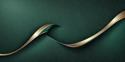 The primary subject of the image is a gold and green wave design. The setting is a green background, and the visual style appears to be a digital art or illustration. The dominant colors are gold and green, creating a sense of movement and energy in the design.