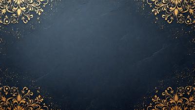The primary subject of the image is a blue background with a gold design. The setting is a dark blue surface, possibly a wall or a piece of art. The visual style is a combination of digital art and illustration, creating a unique and eye-catching design. The colors and mood of the image are dark and moody, with the blue background and gold design providing a contrasting and visually appealing effect.