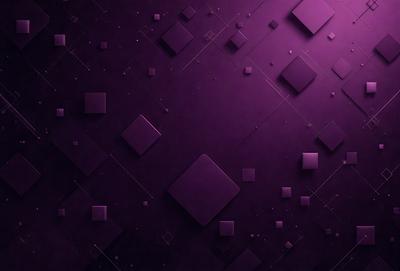 The primary subject of the image is a purple background with a pattern of squares. The setting is a dark, purple room with a purple wall. The visual style is a digital art or illustration, creating a unique and intriguing atmosphere. The dominant colors are purple and black, giving the image a moody and mysterious feel.