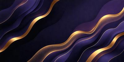 The primary subject of the image is a purple and gold patterned wall. The setting is a dark room, and the visual style appears to be a combination of digital art and illustration. The dominant colors are purple and gold, creating a rich and luxurious atmosphere.