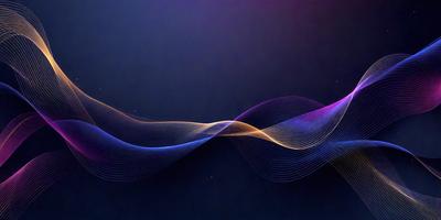 The primary subject of the image is a blue and purple wave, which is the main focus of the scene. The wave is set against a dark blue background, creating a striking contrast. The visual style of the image is digital art, as it appears to be a computer-generated or digitally manipulated image. The dominant colors in the image are blue and purple, giving it a calming and serene atmosphere.