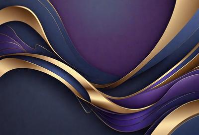 The primary subject of the image is a purple and gold swirl pattern. The setting is a dark background, which contrasts with the vibrant colors of the swirl pattern. The visual style is a combination of digital art and illustration, creating a unique and eye-catching design. The dominant colors are purple and gold, giving the image a luxurious and elegant appearance.
