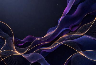 The primary subject of the image is a purple and yellow swirl pattern, which is the main object, scene, or focus of the image. The setting or background is a dark, starry sky, which adds a sense of depth and contrast to the scene. The visual style of the image is digital art, as it is a computer-generated pattern. The dominant colors of the image are purple and yellow, creating a vibrant and lively atmosphere.