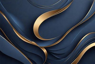 The primary subject of the image is a blue background with a gold design. The setting is a blue background with a gold design, and the visual style is a digital art or illustration. The dominant colors are blue and gold, creating a calm and elegant atmosphere.