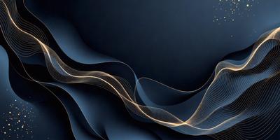 The primary subject of the image is a blue background with a pattern of yellow and orange lines. The setting appears to be a dark room, and the visual style is a combination of digital art and illustration. The dominant colors are blue, yellow, and orange, creating a vibrant and energetic atmosphere.