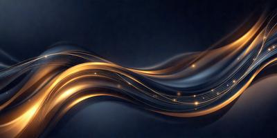 The primary subject of the image is a swirling, flowing pattern of yellow and orange colors. The setting is a dark blue background, which contrasts with the vibrant colors of the pattern. The visual style appears to be a digital art or illustration, as the colors and patterns are intricately detailed and well-defined. The overall atmosphere of the image is dynamic and energetic, with the swirling pattern evoking a sense of movement and flow.