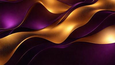 The primary subject of the image is a purple and gold swirl pattern. The setting is a dark background, which contrasts with the vibrant colors of the swirl pattern. The visual style appears to be a digital art or illustration, as the swirl pattern is intricately detailed and the colors are rich and vivid. The overall atmosphere of the image is dynamic and visually appealing.