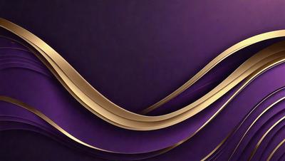 The primary subject of the image is a purple and gold patterned wallpaper. The setting is a wall, and the visual style is a combination of digital art and illustration. The dominant colors are purple and gold, creating a rich and luxurious atmosphere.