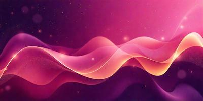 The primary subject of the image is a pink and purple wave pattern. The setting is a purple background, and the visual style is a digital art or illustration. The dominant colors are pink and purple, creating a warm and inviting atmosphere.