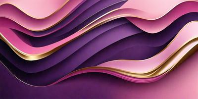 The primary subject of the image is a purple and gold wave, which is the main focus of the scene. The wave is set against a purple background, creating a visually striking contrast. The visual style of the image is a combination of digital art and illustration, giving it a unique and artistic appearance. The dominant colors in the image are purple and gold, which contribute to a sense of luxury and sophistication.