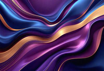 The primary subject of the image is a purple and gold swirl pattern. The setting is a purple background, and the visual style appears to be a digital art or illustration. The dominant colors are purple and gold, creating a vibrant and lively atmosphere.
