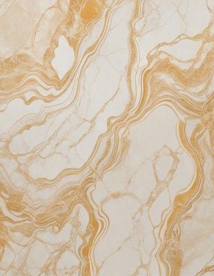 The primary subject of the image is a marble wall with a gold and white color scheme. The setting is a room with a patterned wallpaper, which adds to the overall visual style. The colors and mood of the image are warm and inviting, creating a cozy and elegant atmosphere.